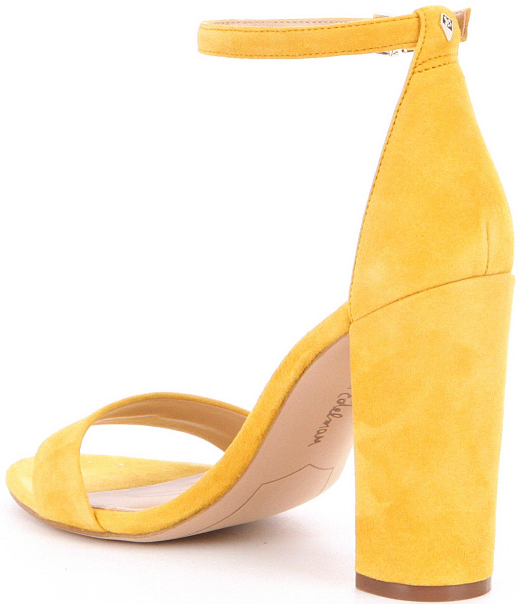 block heel yellow sandals
